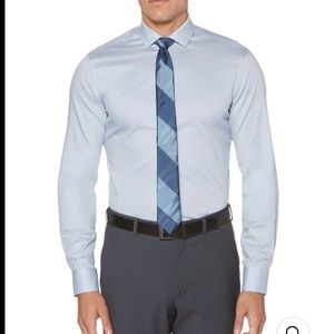 NEW PERRY ELLIS VERY SLIM FIT SOLID DRESS SHIRT SIZE: SMALL  14 1/2-32/33